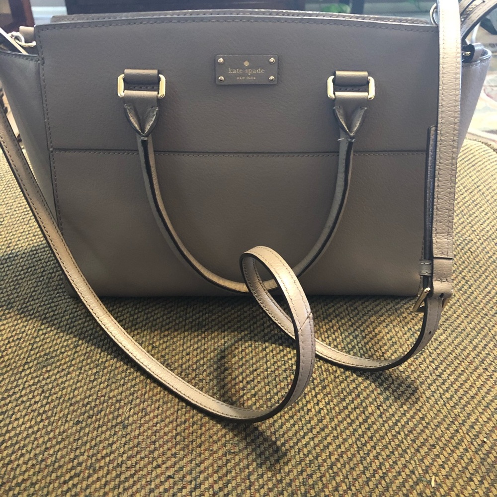 Kate Spade Gray Leather Handbag, Shoulderbag